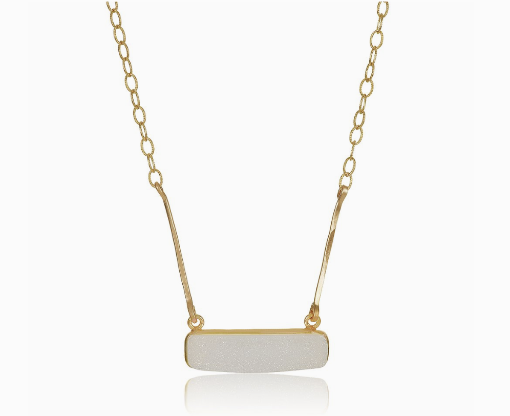 Image of Geode Bar Necklace, White by Mabel Chong