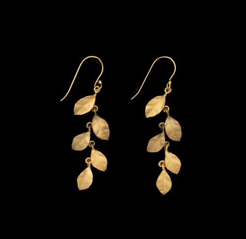 Image of Golden Autumn Long Wire Earrings by Michael Michaud
