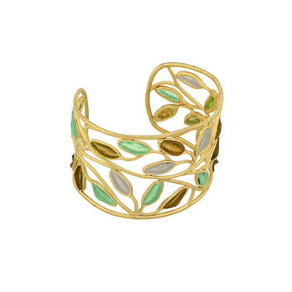 Sage Cuff in Amber, Teal and Green