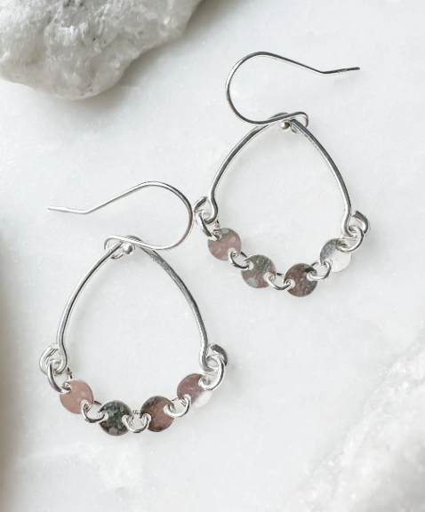 Image of Coin Chain Drape Mini Earrings, Sterling by  RACH B Jewelry