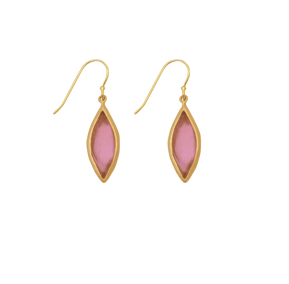Image of Marquise Dainty Wire Earrings in Ruby by Michael Vincent Michaud