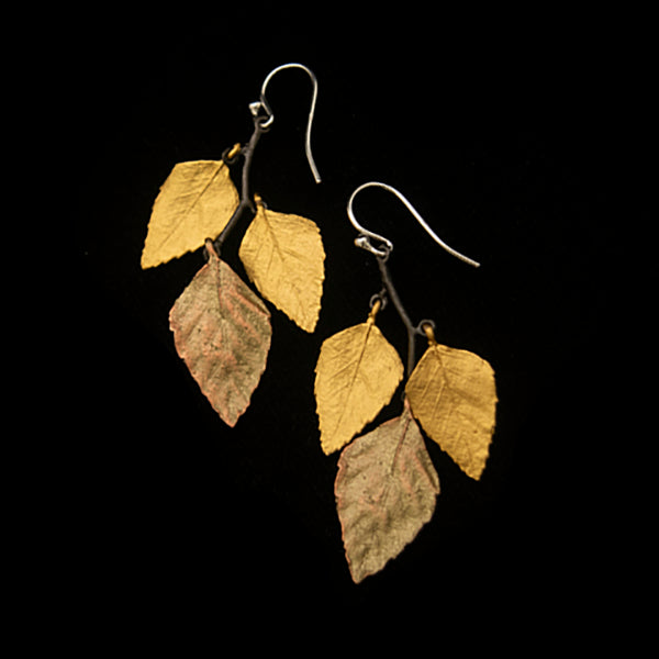 3 Leaf Wire Autumn Birch Earrings