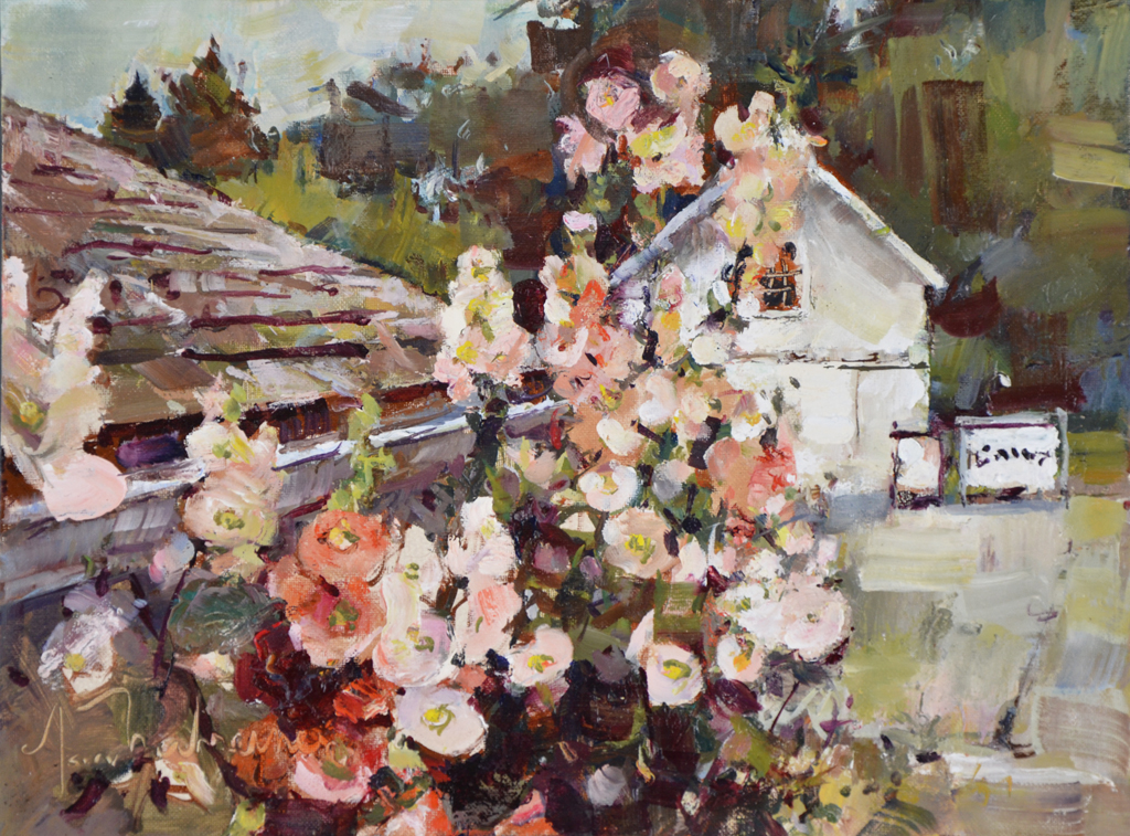 Image of Anderson's Hollyhocks by Tom Nachreiner