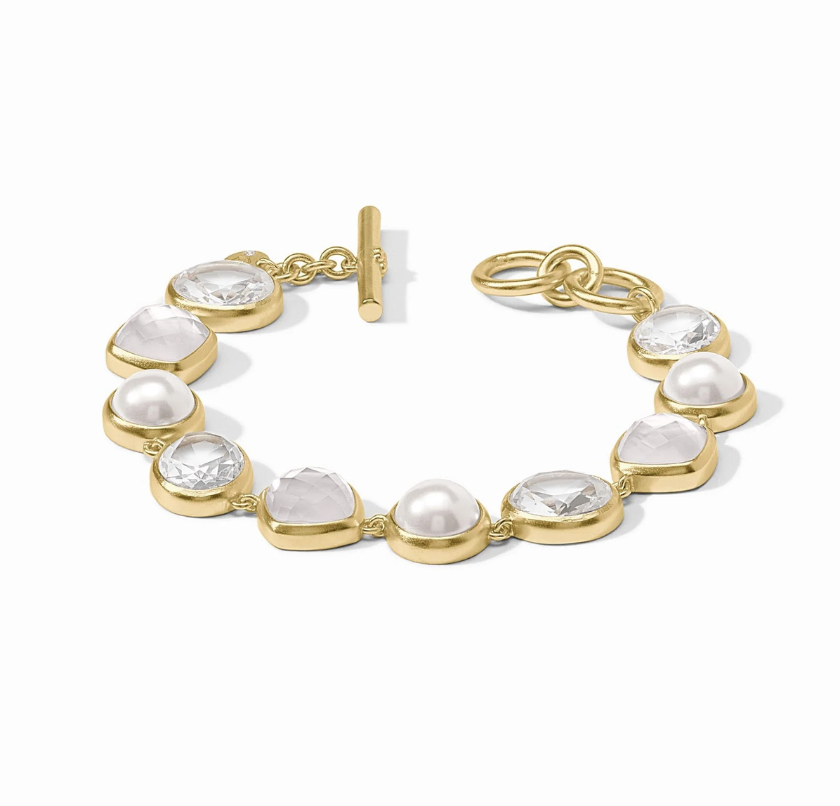 Image of Iridescent Clear Crystal Kaleidoscope Tennis Bracelet, Gold by Julie Vos