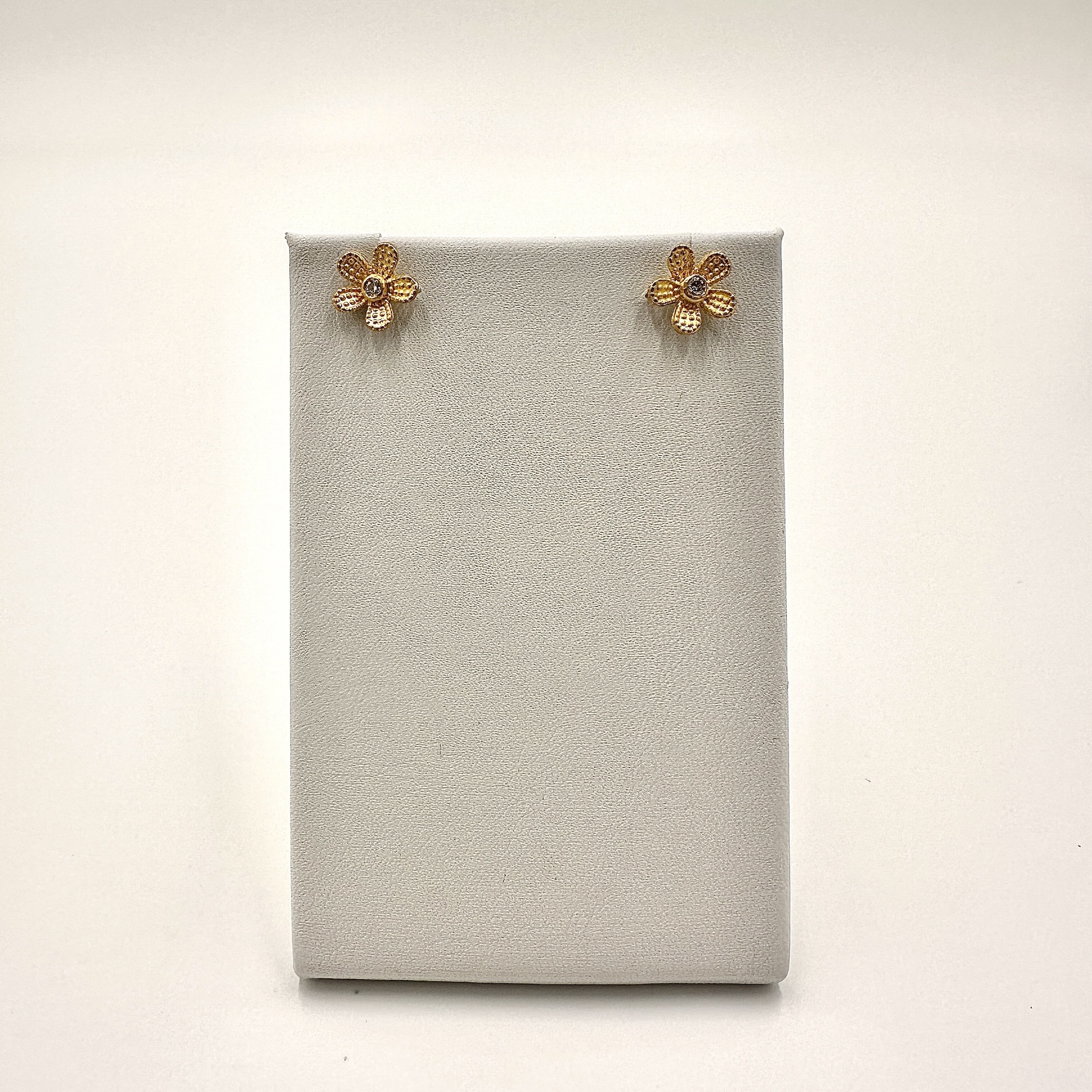 Image of 24 Karat Gold and Diamond Flower Earrings with Removable Hooks for Dangles by Marcia McDonough