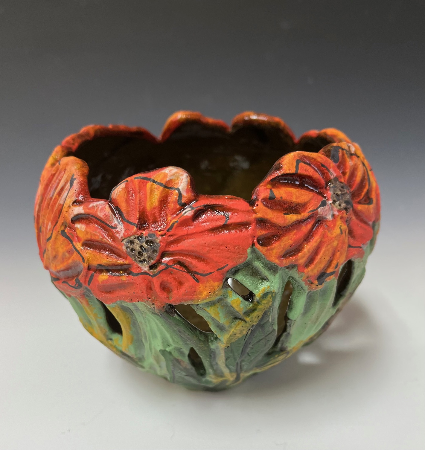 Image of Poppy Rim Candlebowl by Nancy Briggs