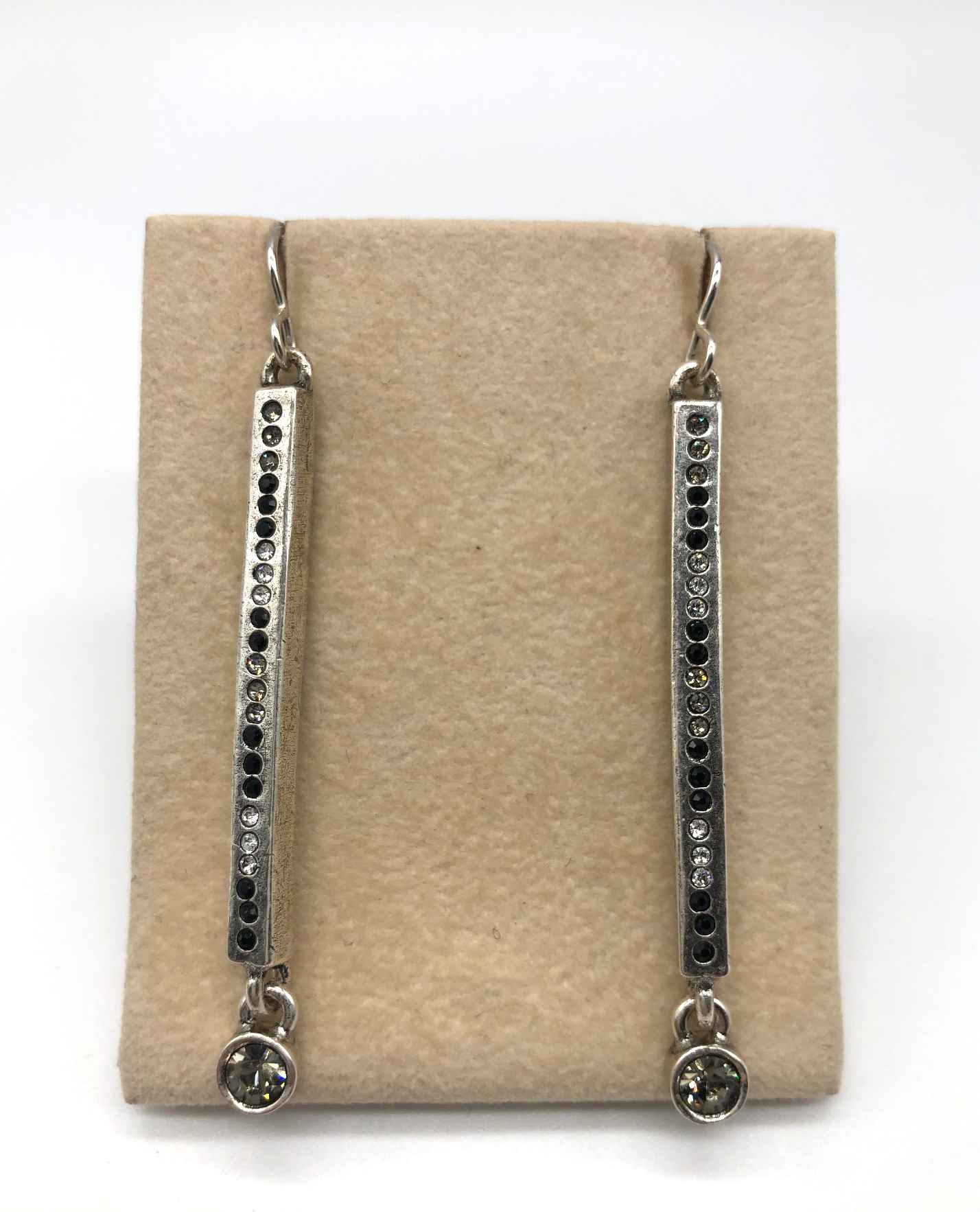 Image 1 for Axis Earrings in Silver, Black & White Axis Earrings in Silver, Black & White