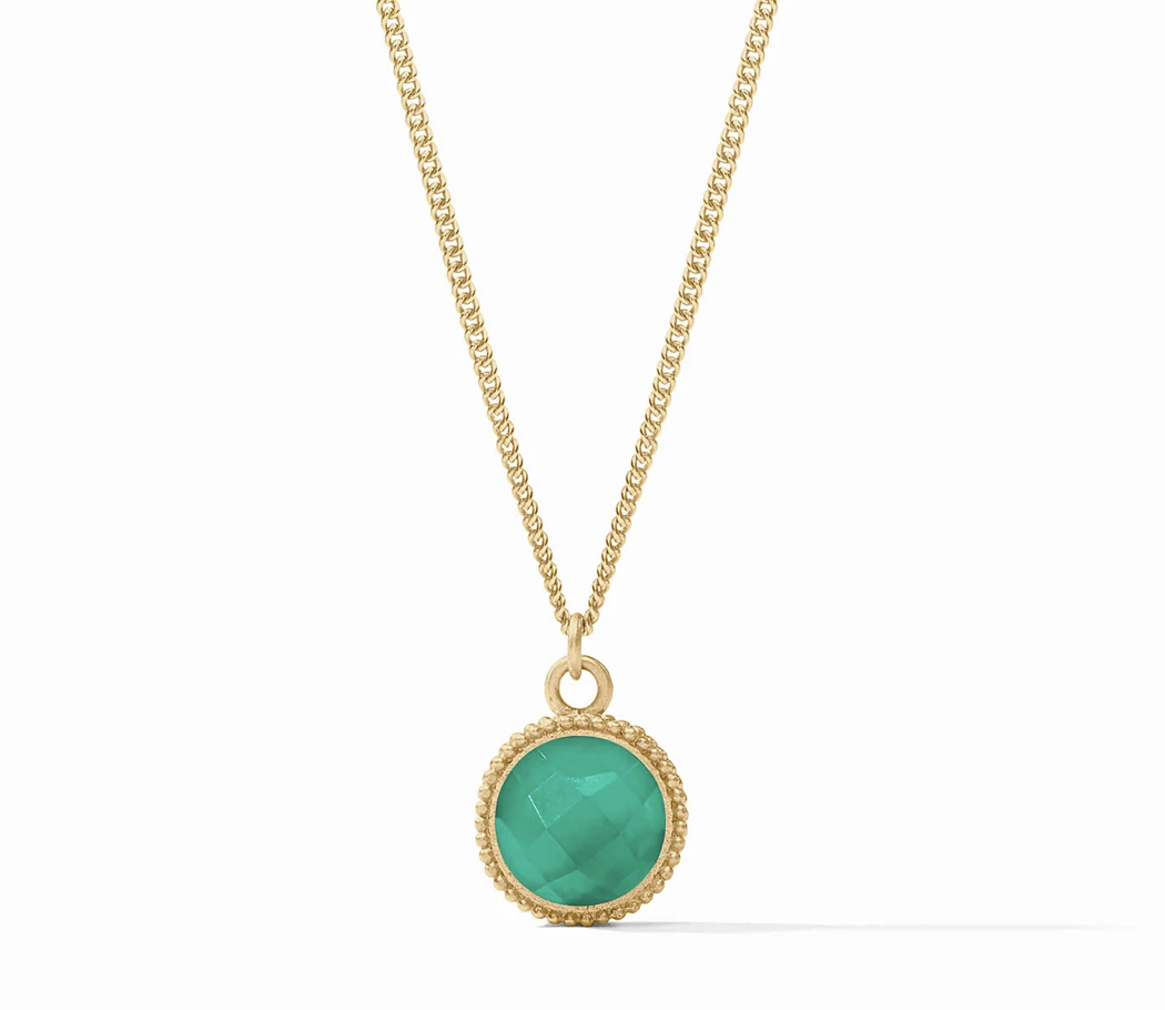 Image of Iridescent Emerald Green Fleur-de-Lis Solitare Necklace by Julie Vos