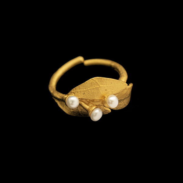 Image 1 for Bay Laurel w/Pearl - Adjustable Ring Bay Laurel w/Pearl - Adjustable Ring