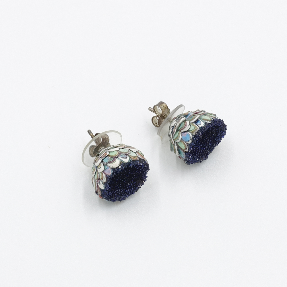 Cup Earrings_Navy blue by Carina Chitsaz-Shostary