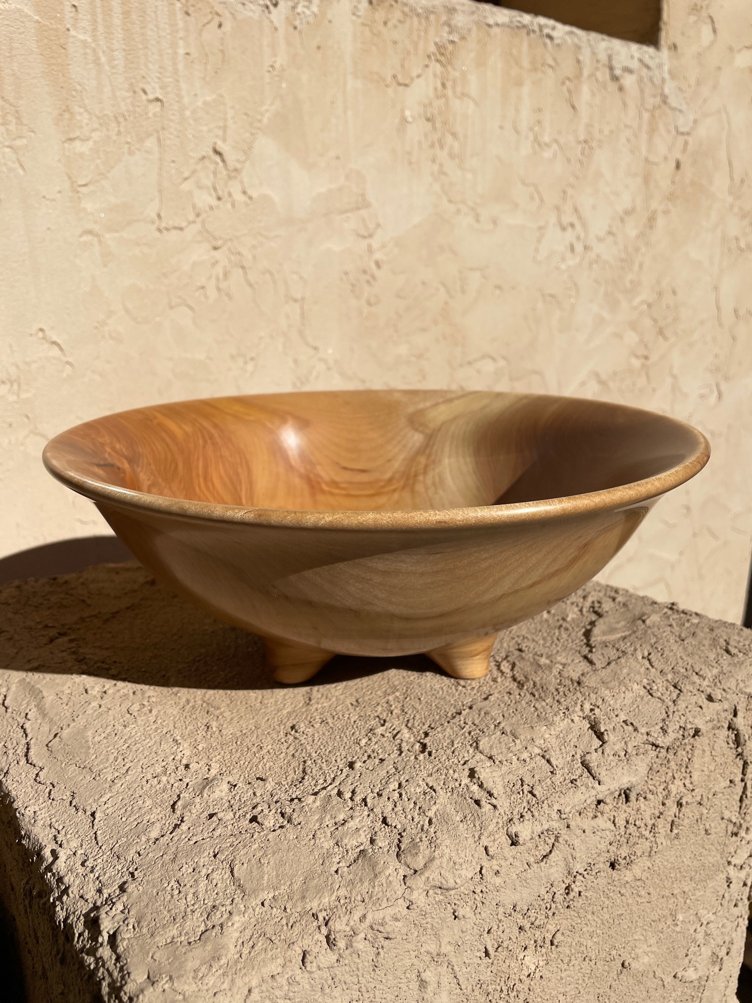 Yellow Birch Footed Bowl