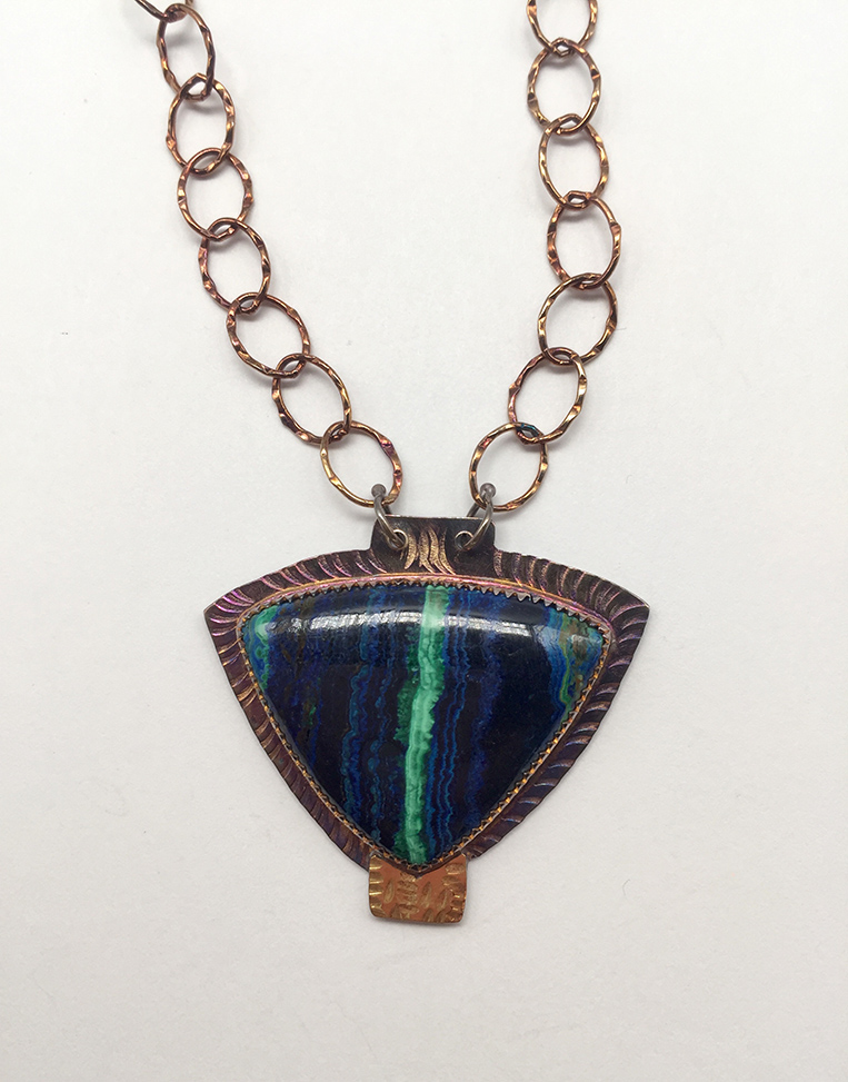 Image 1 for Azurite/Malachite, Sterling and 22k Necklace Azurite/Malachite, Sterling and 22k Necklace