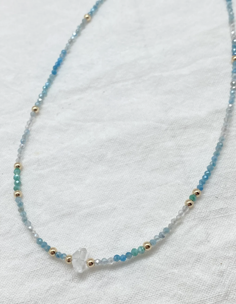 Image 2 for Herkimer Diamond and Assorted Gemstone Beads Necklace