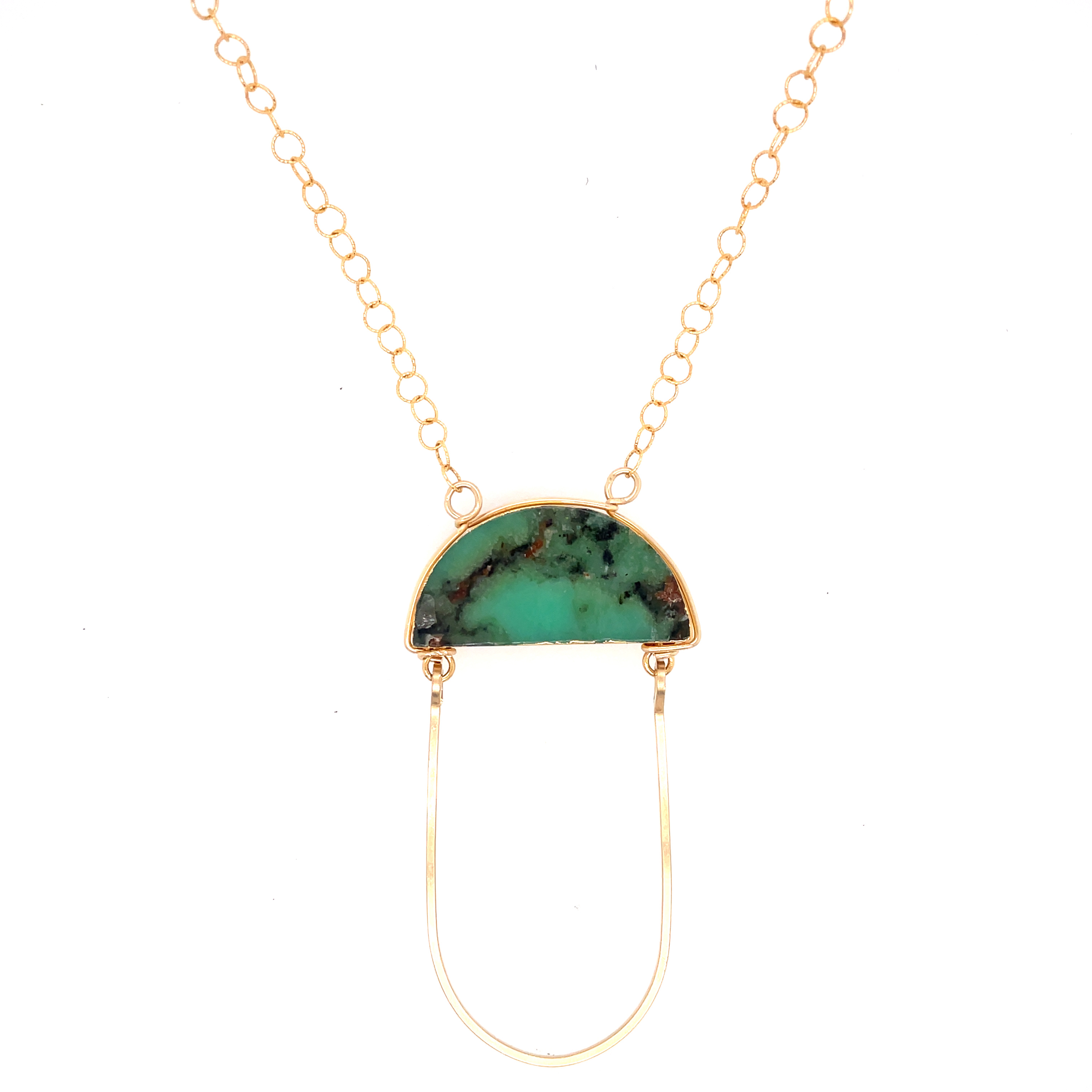 Chrysoprase Swing Arch Long Necklace
