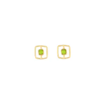 Image of Fragment Post Earrings in Leaf Green by Michael Vincent Michaud