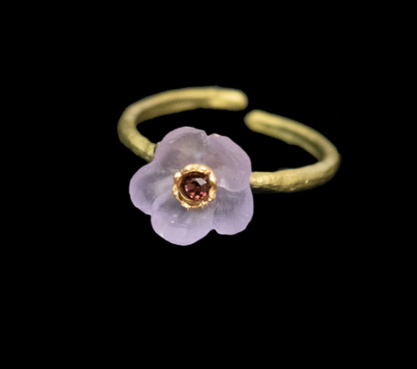 Image of French Bouquet Adjustable Ring - Purple by Michael Michaud