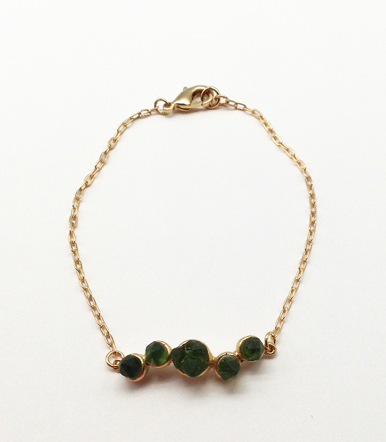 Image 1 for Crystal Bracelet, Bronze and Cast Glass, 7 1/2 Crystal Bracelet, Bronze and Cast Glass, 7 1/2