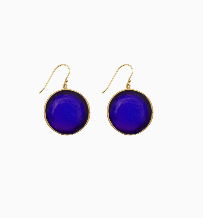 Image of Bubble Large Wire Earrings in Cobalt by Michael Vincent Michaud