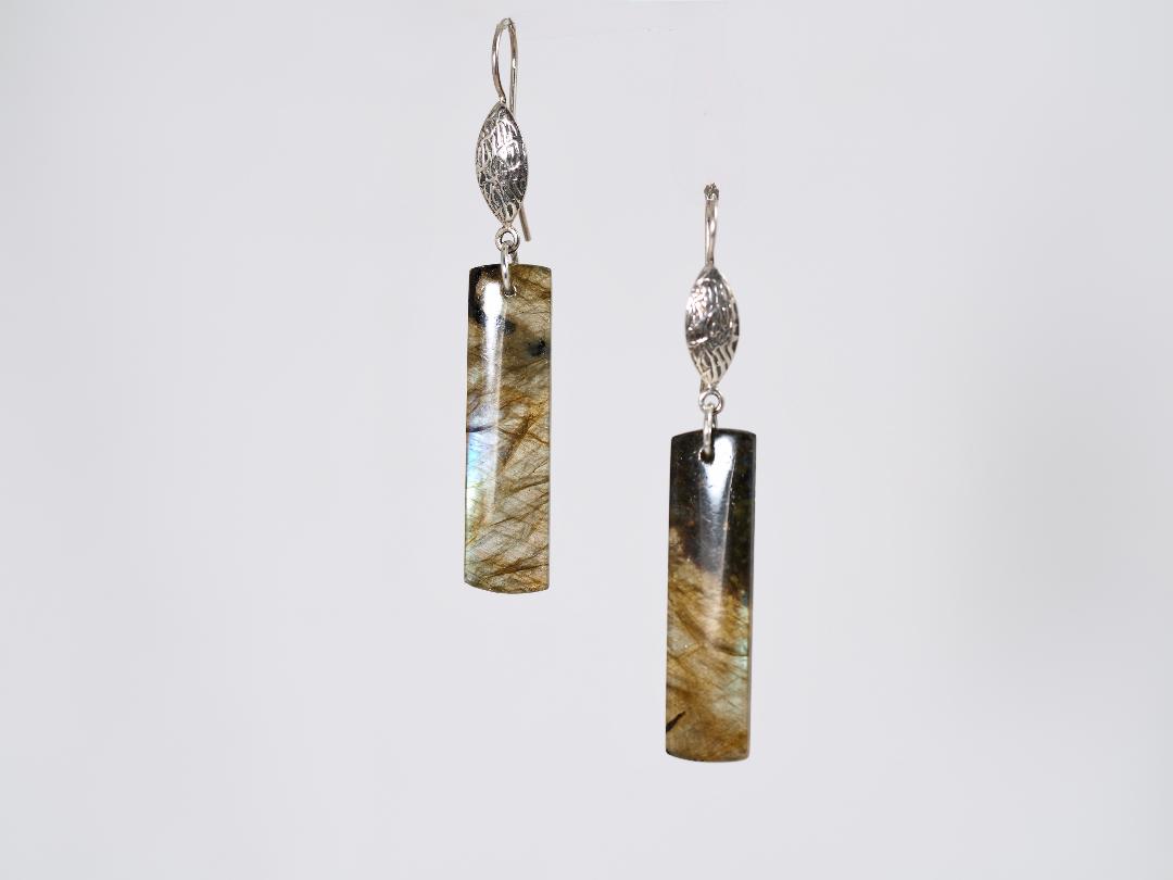 Image of Long Labradorite Earrings by Barbara Rand
