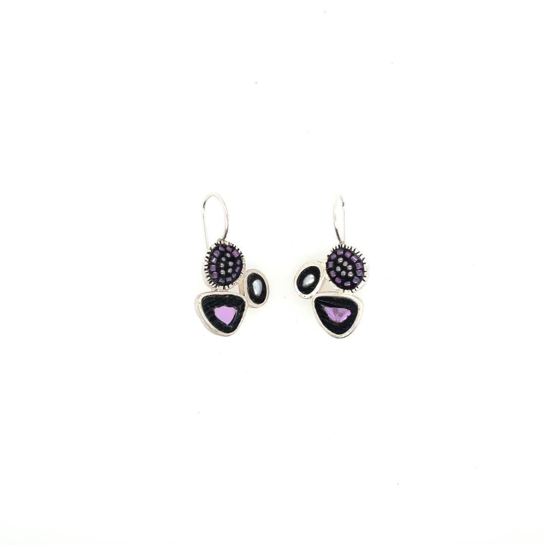 ML Earrings Purple/Black