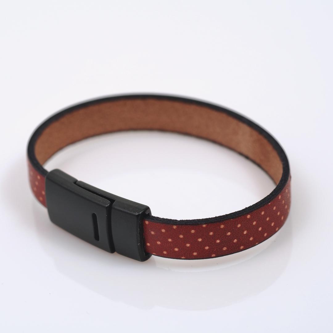 Image of Red and White Dots Magnetic Bracelet by Barbara Rand