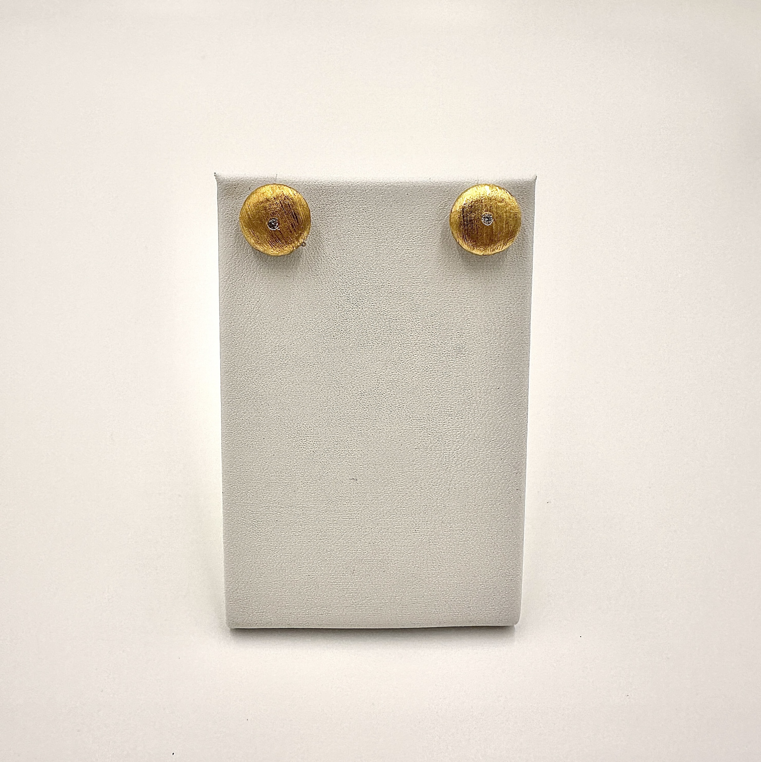 Image of 24 Karat Gold and Diamond Earrings with Hidden Hook for Dangles by Marcia McDonough