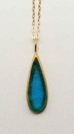 Image 1 for Thin Drop Pendant on Link Chain 16 Thin Drop Pendant on Link Chain 16