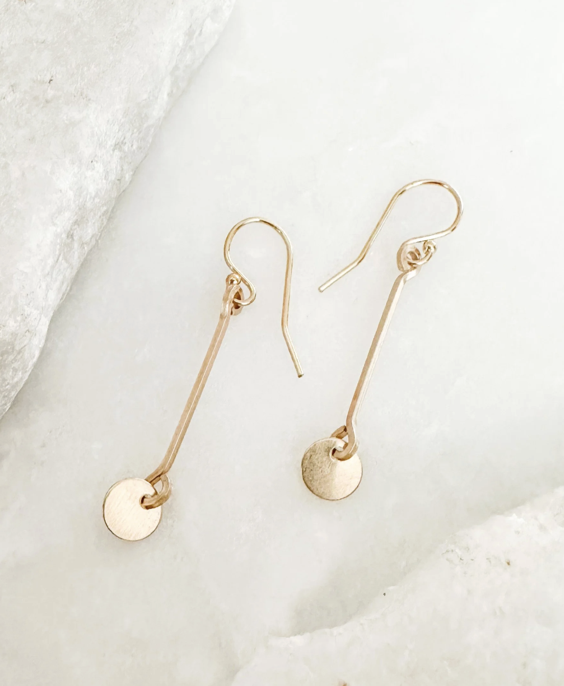 Image of Coin Bar Drop Earrings, 14k Gold Fill by  RACH B Jewelry