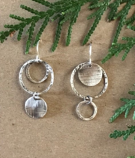 Circle Stick Sterling Silver Earrings