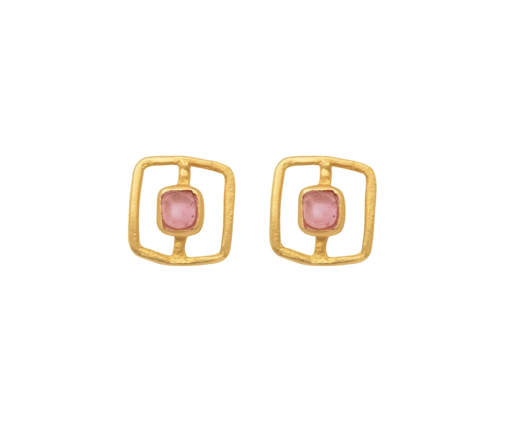 Image of Fragment Post Earrings in Ruby by Michael Vincent Michaud