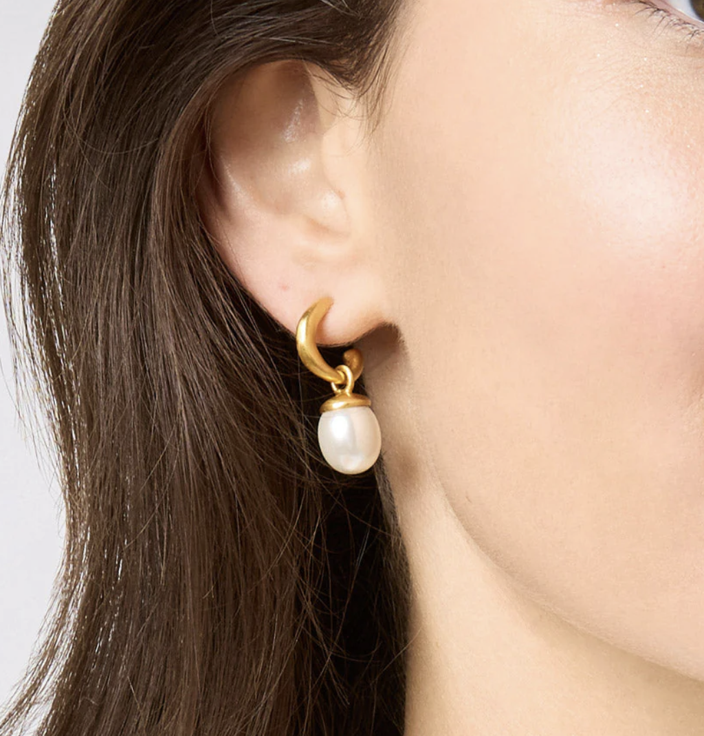 Image of Wave Hoop & Charm Earrings by Julie Vos