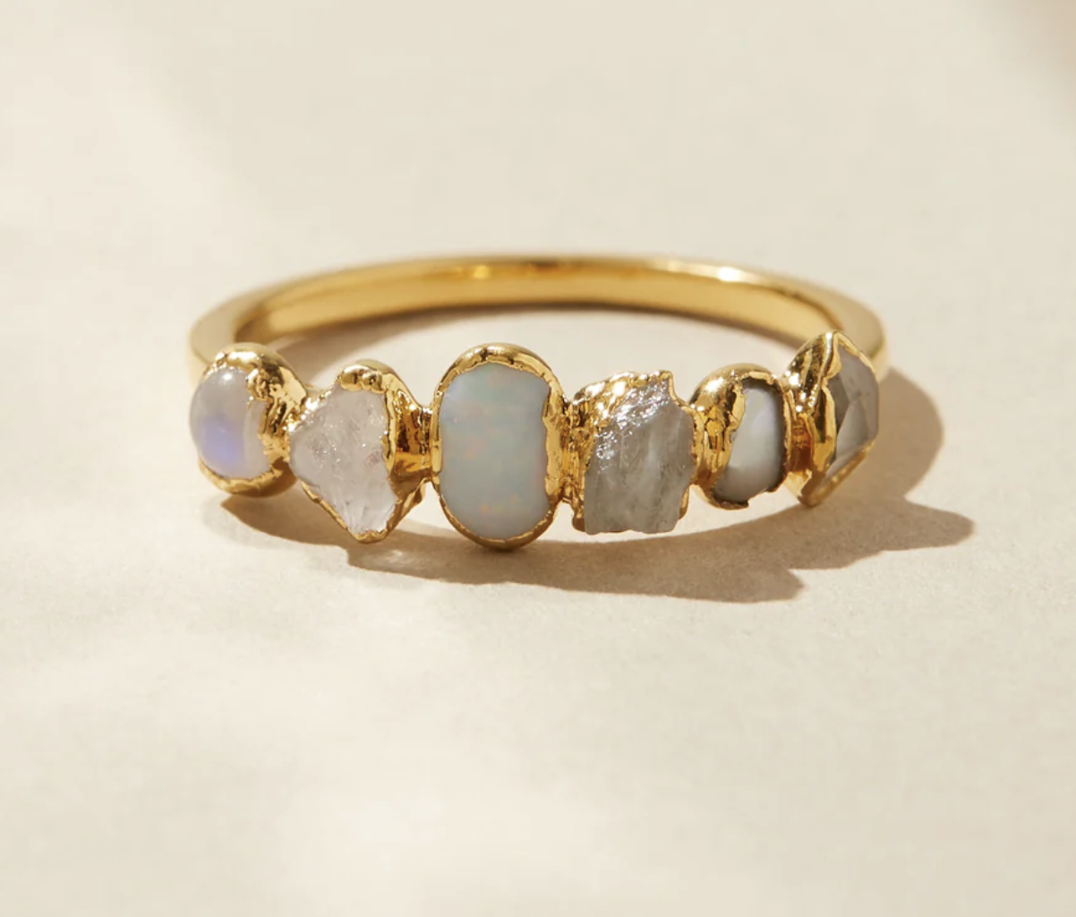Iridescent Ombre Ring Size 6 Gold