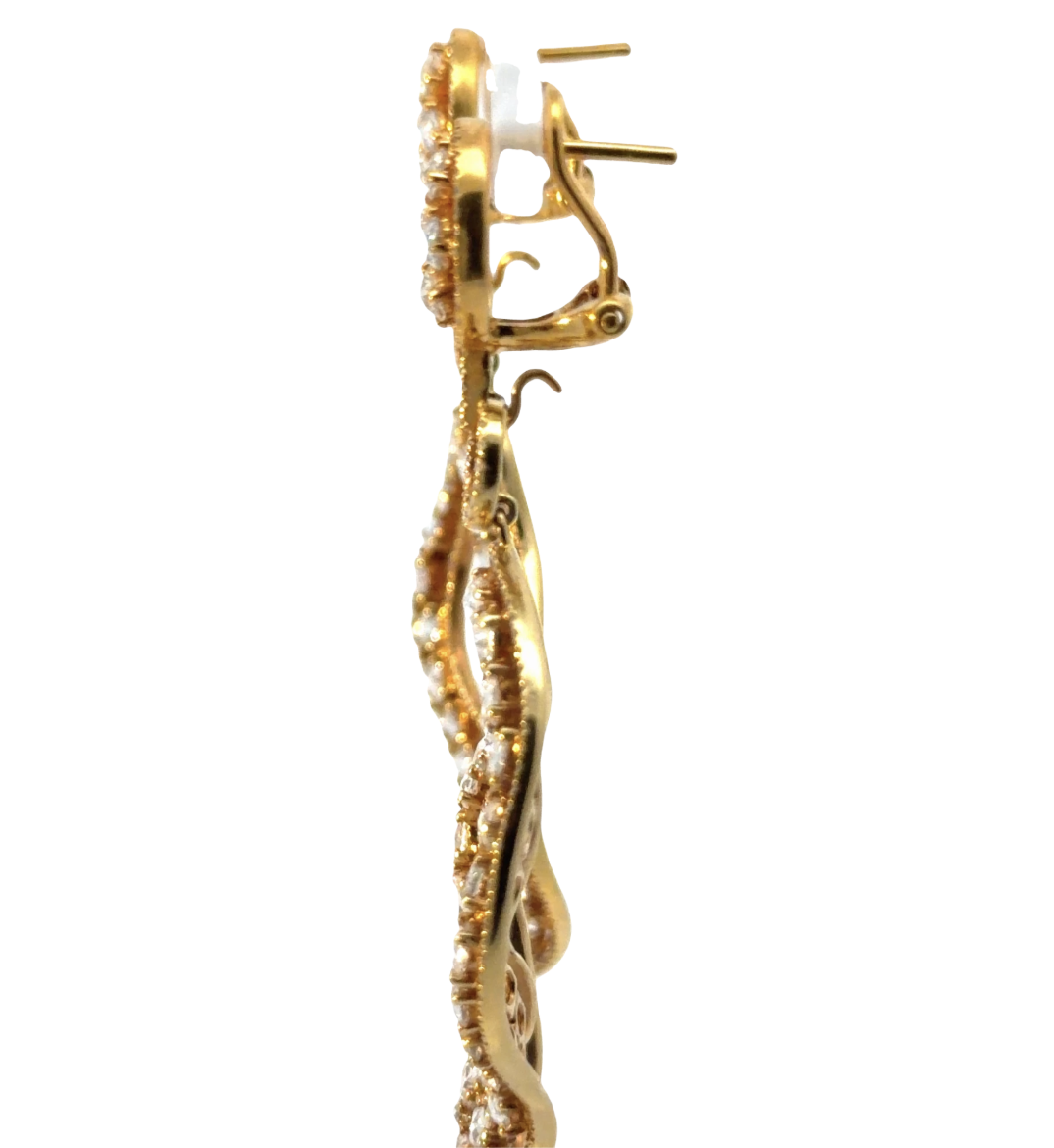 Image 5 for 18 Karat Yellow Gold and Rose Cut Fancy Diamond Earrings with Detachable Misshapen Jumbo Dangles
