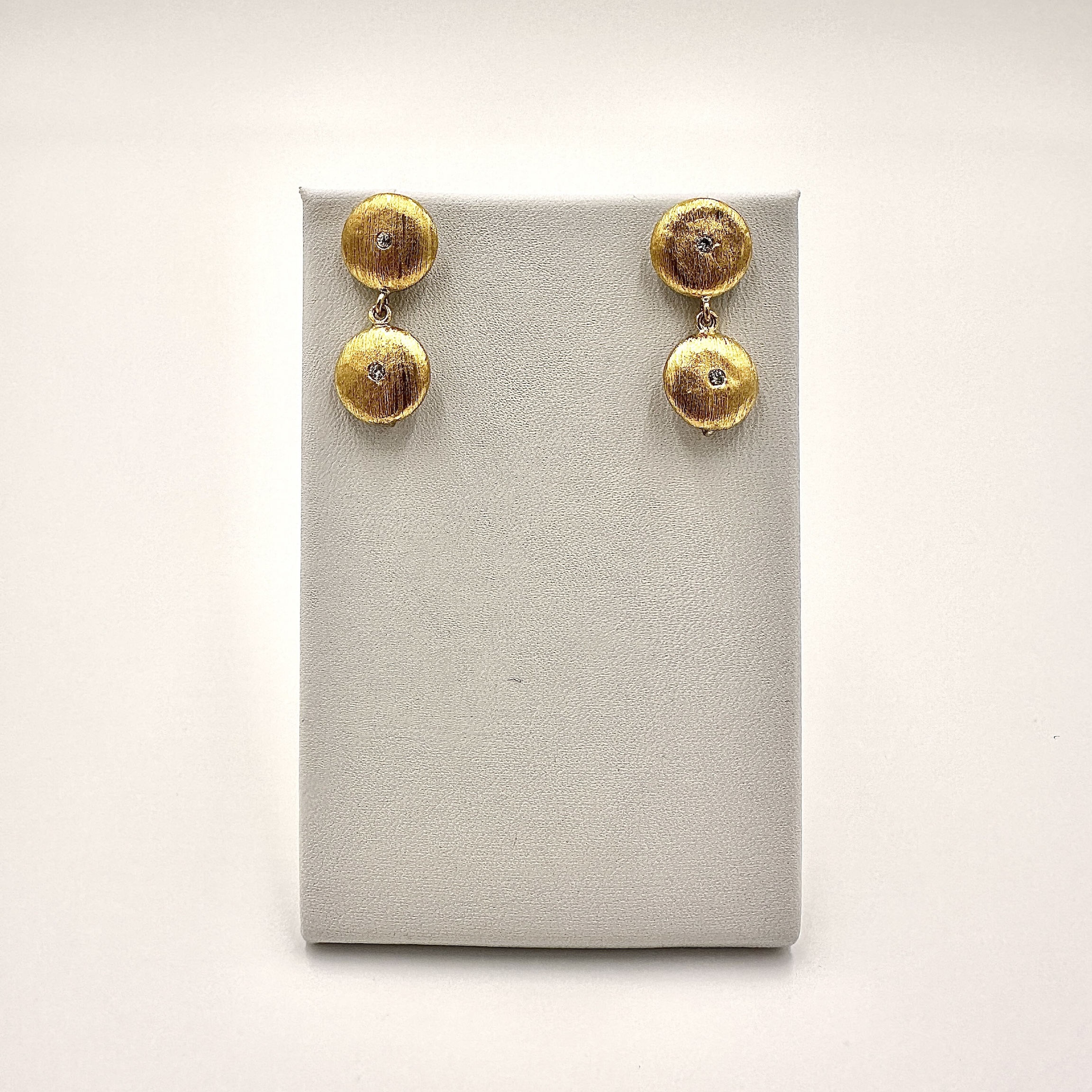 Image of 24 Karat Gold and Diamond Earrings with Hidden Hook for Dangles by Marcia McDonough