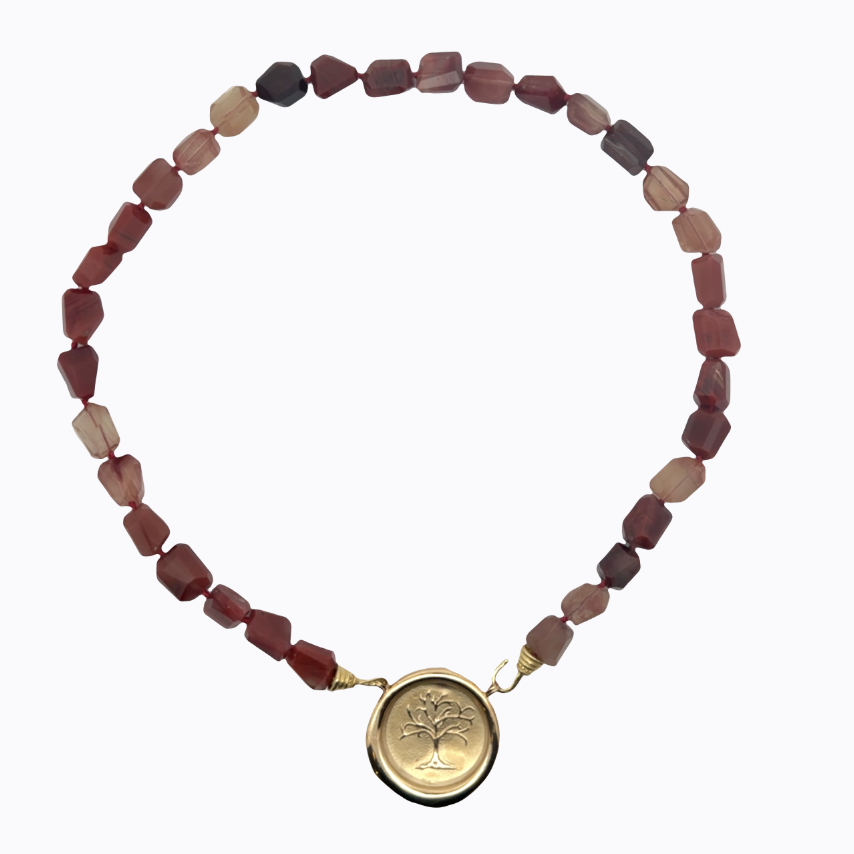 Image of Andecine Faceted Nugget Stranded with Polished Bronze on Hand Cast Gold Hooks by Marcia McDonough