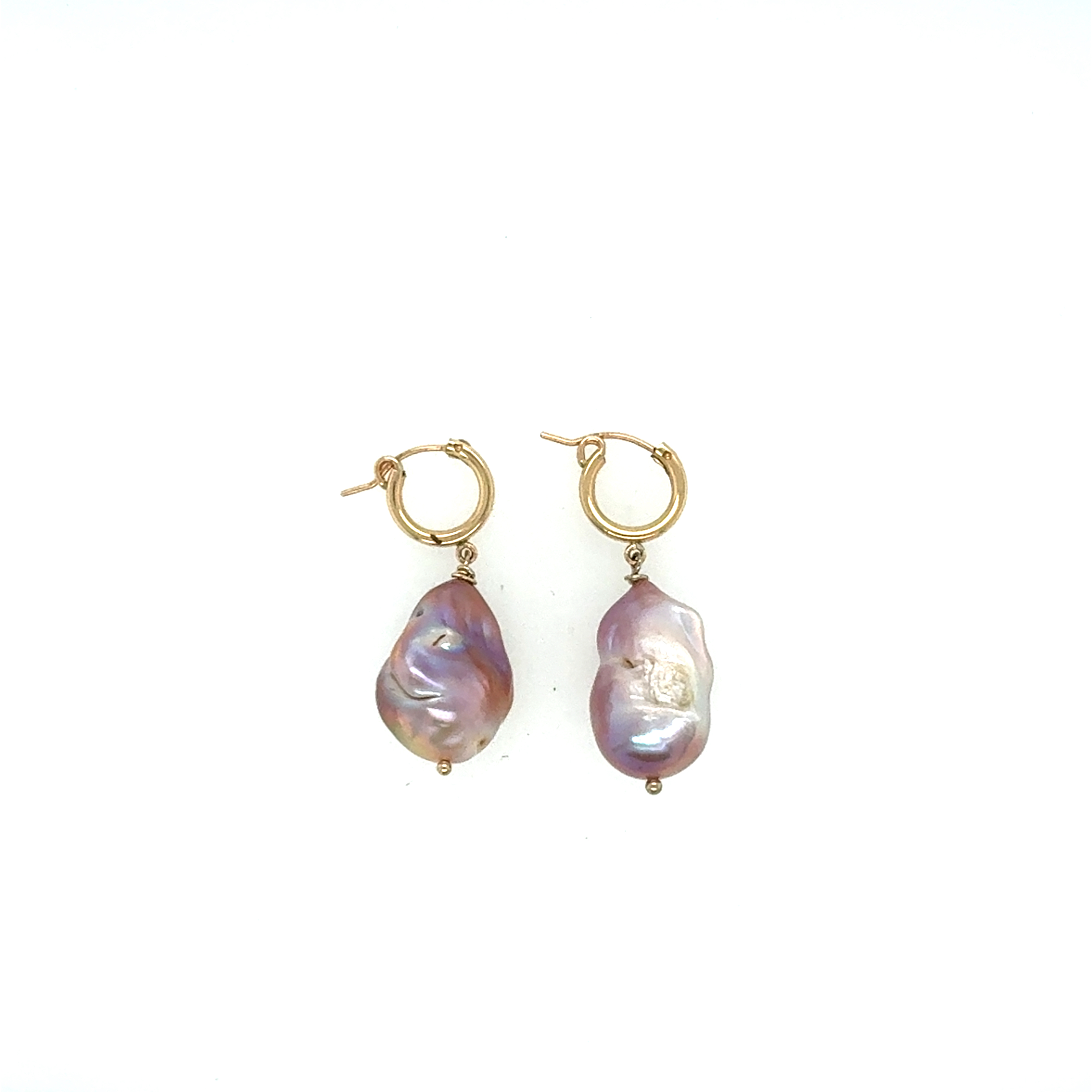 Image of Earrings Baroque Pearl Mauve Large by Olga Ganoudis