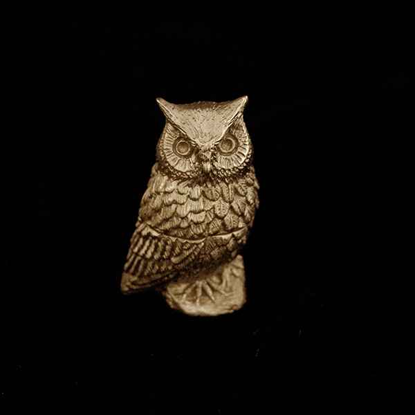 Screech Owl Box, Antique Bronze