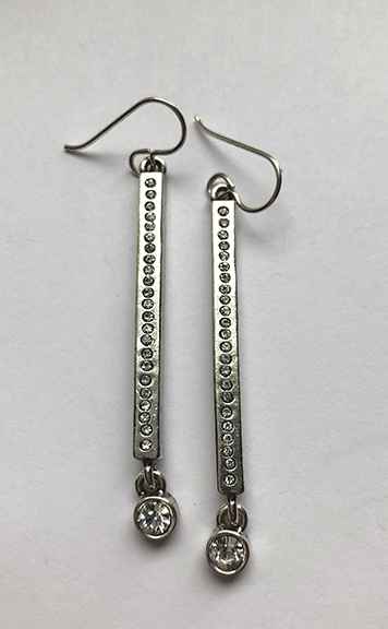 Image 1 for Axis Earrings in Silver, All Crystal Axis Earrings in Silver, All Crystal