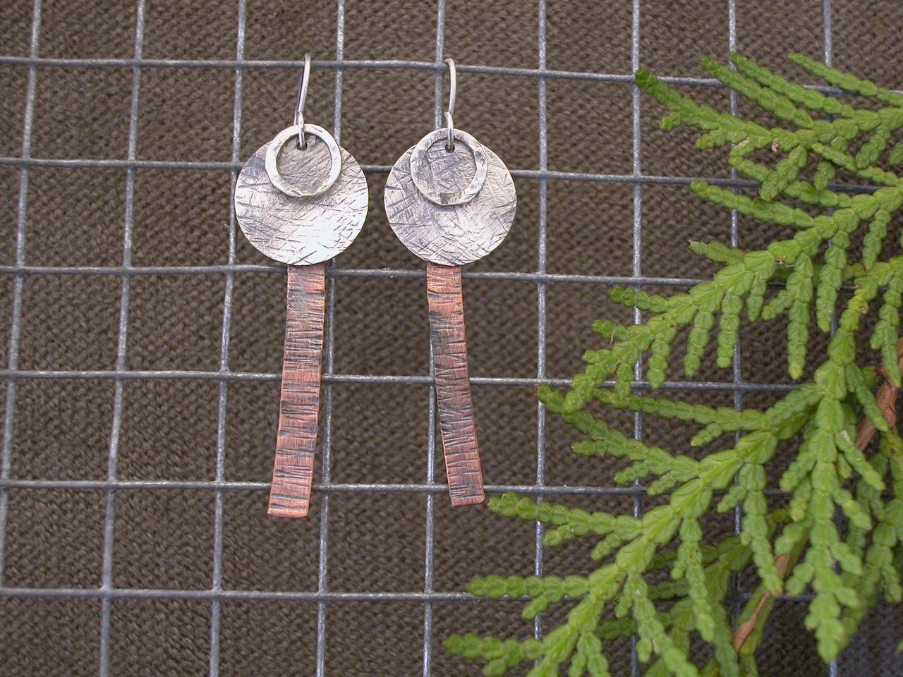 SS and Copper Earrings