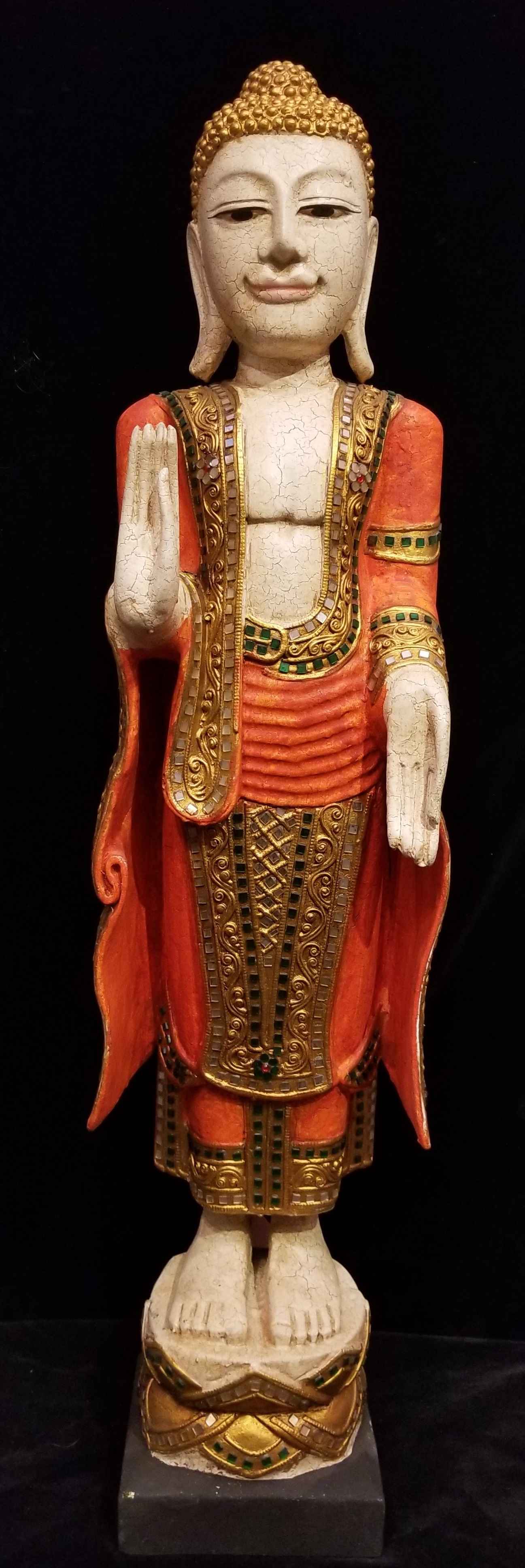 Orange Standing Buddh... by  Gallery Pieces - Masterpiece Online