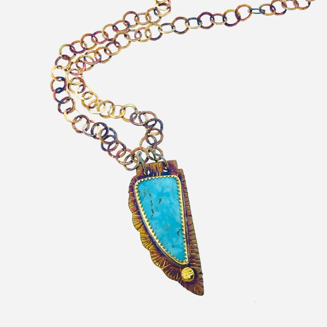 Image 1 for Kingman Turquoise Necklace, 19” long Kingman Turquoise Necklace, 19” long