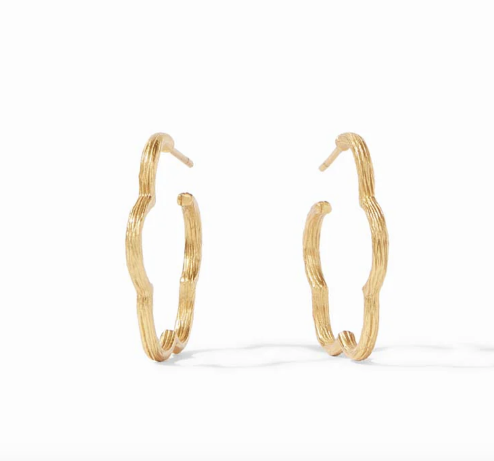 Image of Gardenia Textured Hoops, Gold by Julie Vos