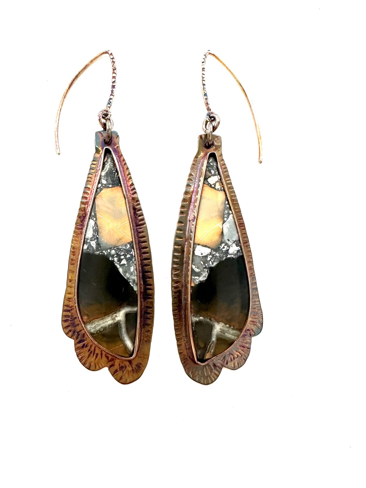 Image of Sterling Silver, Fine Silver Bezels, and Malaga Earrings by Julie Shaw