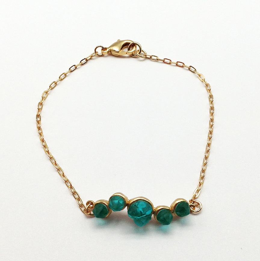 Image 1 for Crystal Bracelet, Bronze and Cast Glass, 7 1/2 Crystal Bracelet, Bronze and Cast Glass, 7 1/2