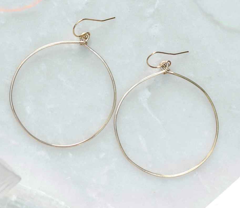 Large Gold Round Hoop Earrings