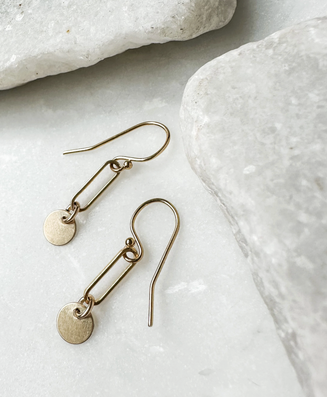 Image of Coin Link Drop Earrings, 14k Gold Fill by  RACH B Jewelry