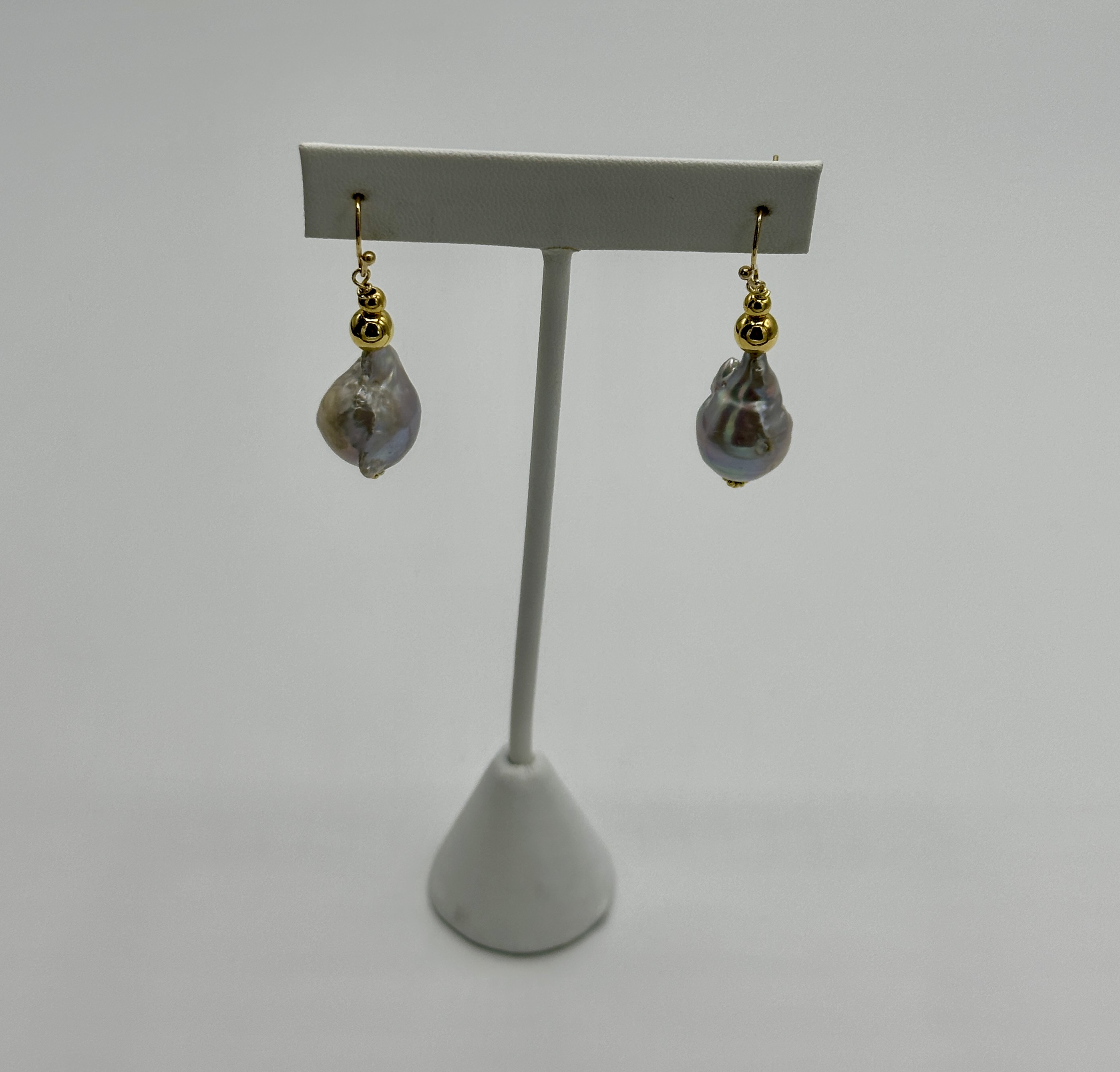 Large Baroque Freshwater Pearl Earrings on Gold Filled Hooks