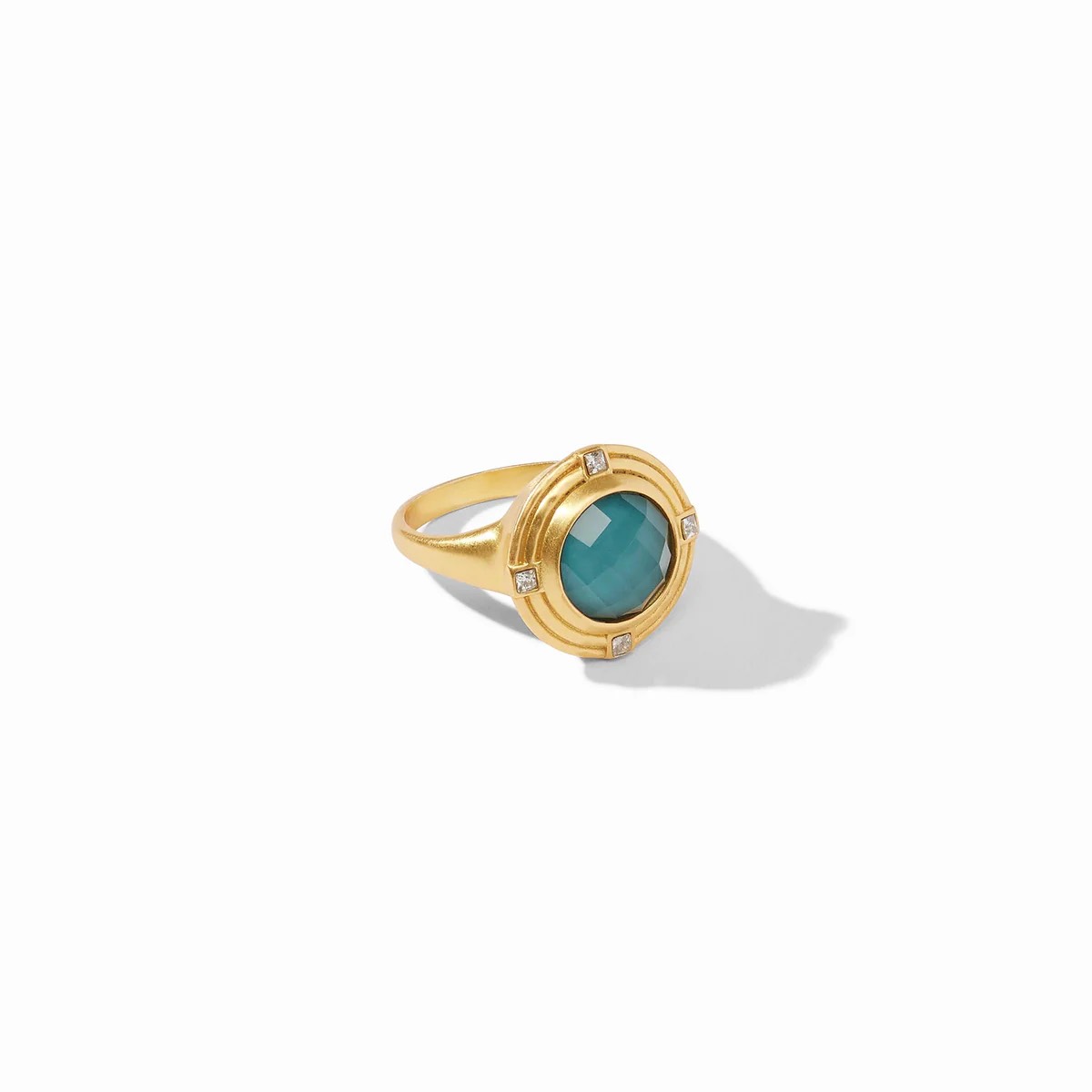 Astor Ring - Iridescent Peacock Blue, Size 8