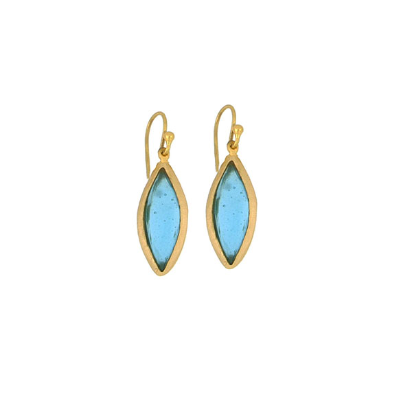 Marquise Dainty Wire Earrings in Turquoise