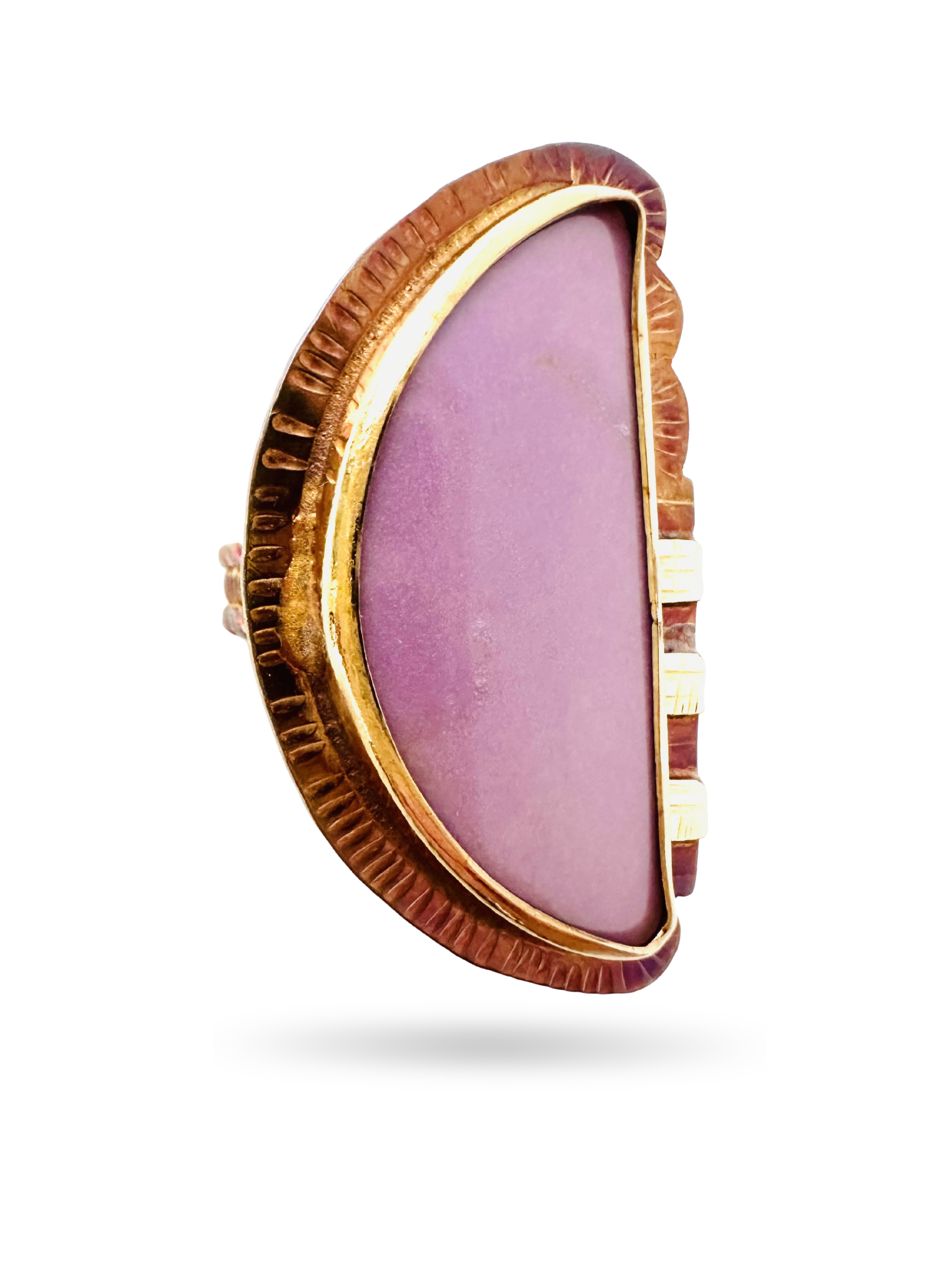 Image of 3 Sterling Silver, Fine Silver Bezel, 18k Gold and Phosphosiderite Ring - Size 7 by  